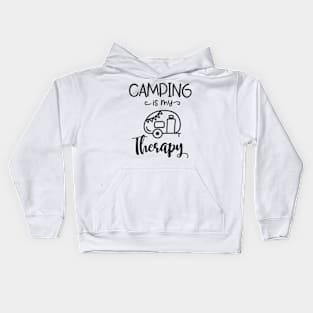 Camping is my therapy Kids Hoodie